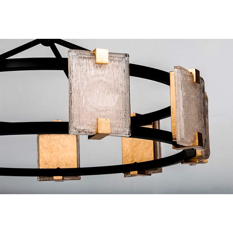 Image 5 Maxim Radiant 34 3/4" Wide Black and Gold Leaf LED Ring Pendant Light more views