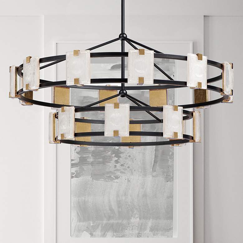 Image 1 Maxim Radiant 41 3/4"W Black Gold 20-Light LED Chandelier