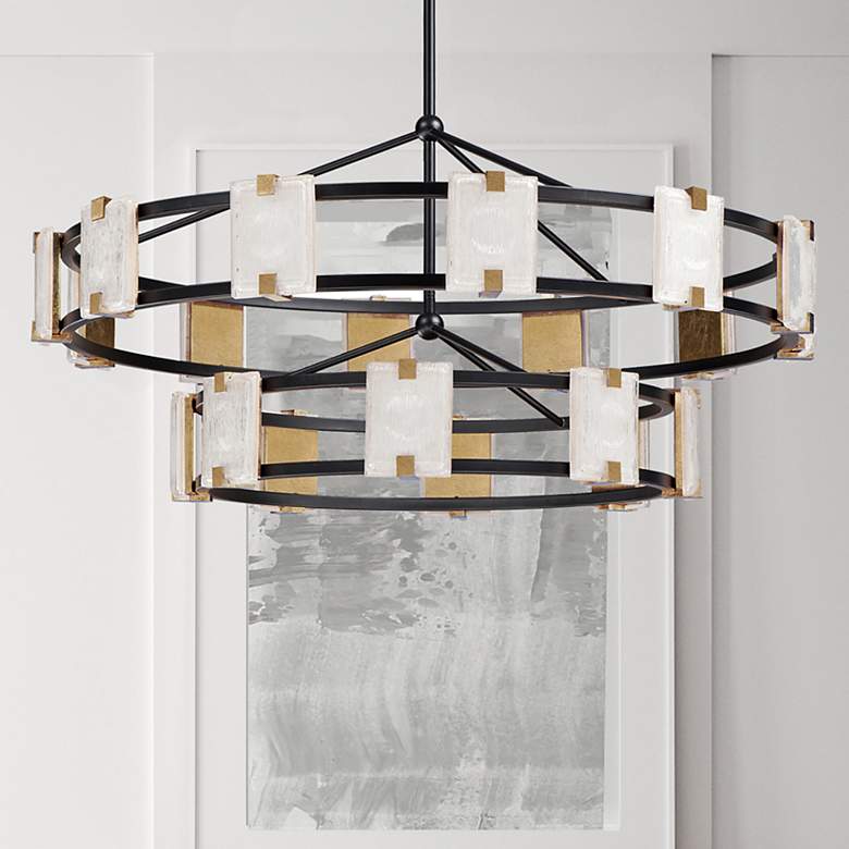 Image 1 Maxim Radiant 41 3/4 inchW Black Gold 20-Light LED Chandelier