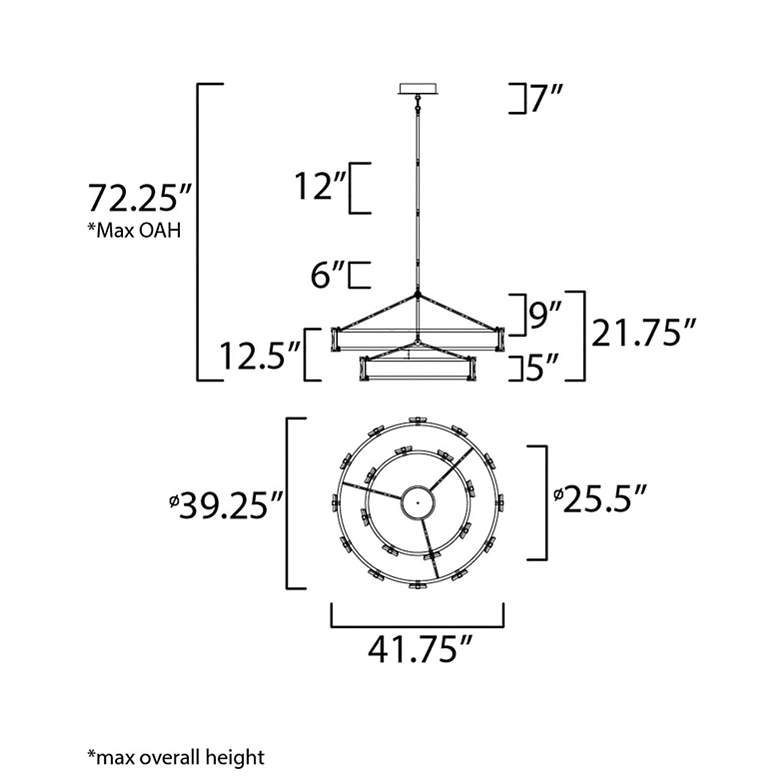Image 6 Maxim Radiant 41 3/4"W Black Gold 20-Light LED Chandelier more views