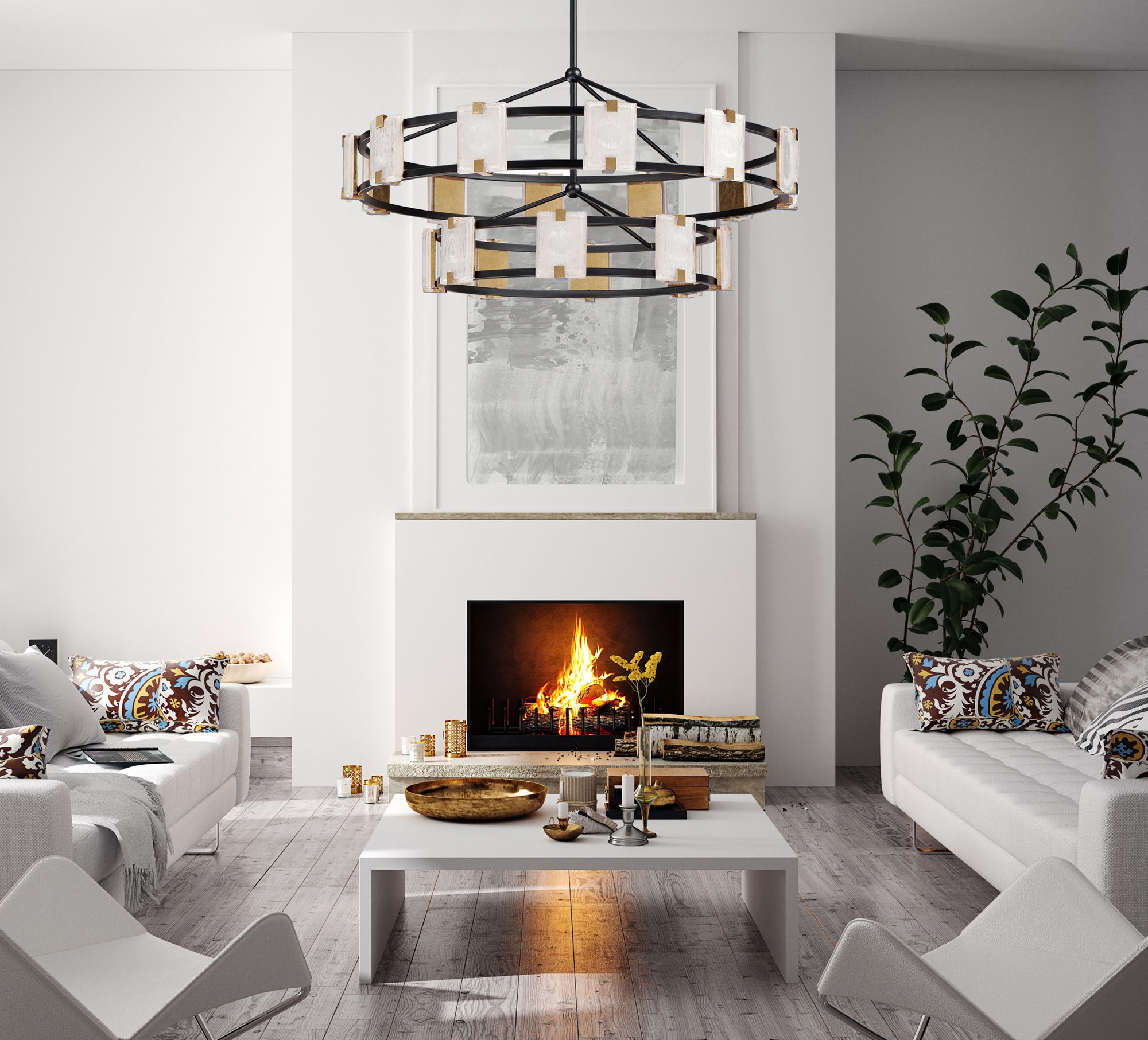 Maxim Radiant 41 3/4"W Black Gold 20-Light LED Chandelier