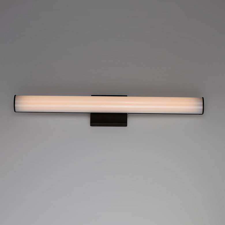 Image 1 Maxim Rail LED 18" High Black Wall Sconce