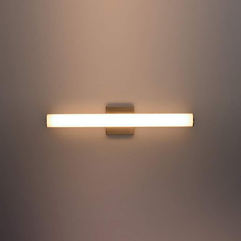 Image 3 Maxim Rail LED 18" High Satin Nickel Wall Sconce more views
