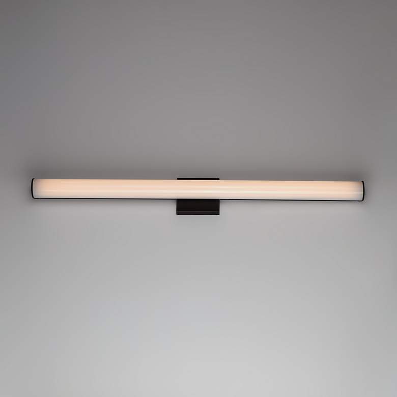 Image 1 Maxim Rail LED 30" High Black Wall Sconce