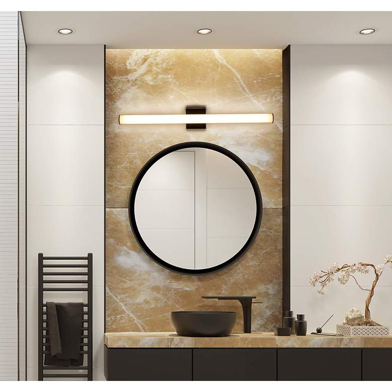 Image 3 Maxim Rail LED 30" High Black Wall Sconce more views