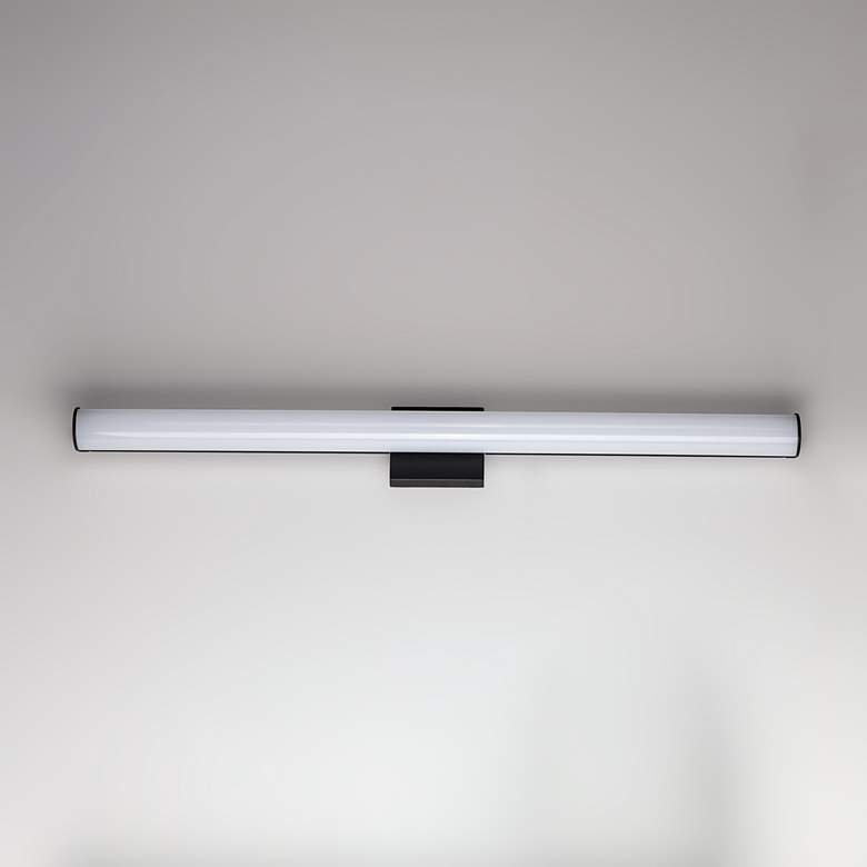 Image 4 Maxim Rail LED 30" High Black Wall Sconce more views