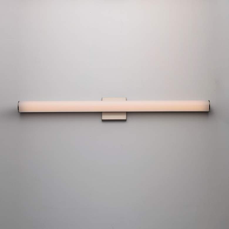 Image 1 Maxim Rail LED 30" High Satin Nickel Wall Sconce
