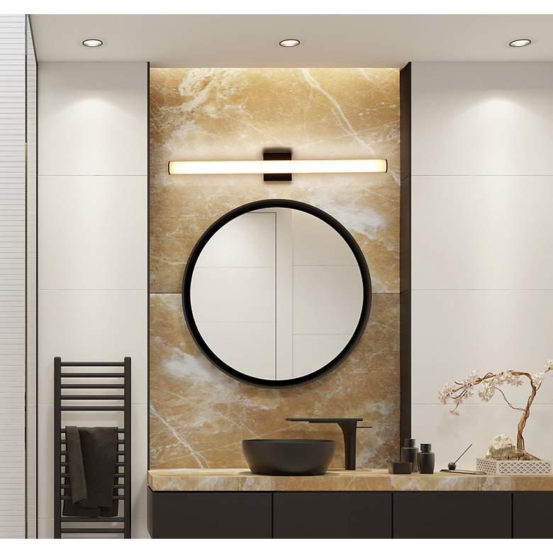 Image 3 Maxim Rail LED 36" High Black Wall Sconce more views