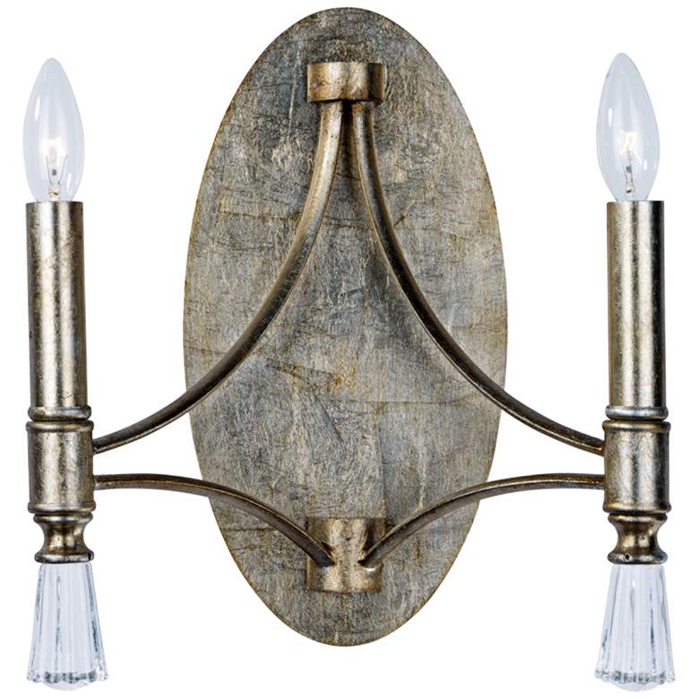 Image 1 Maxim Regal 13" High Silver Gold 2-Light Wall Sconce