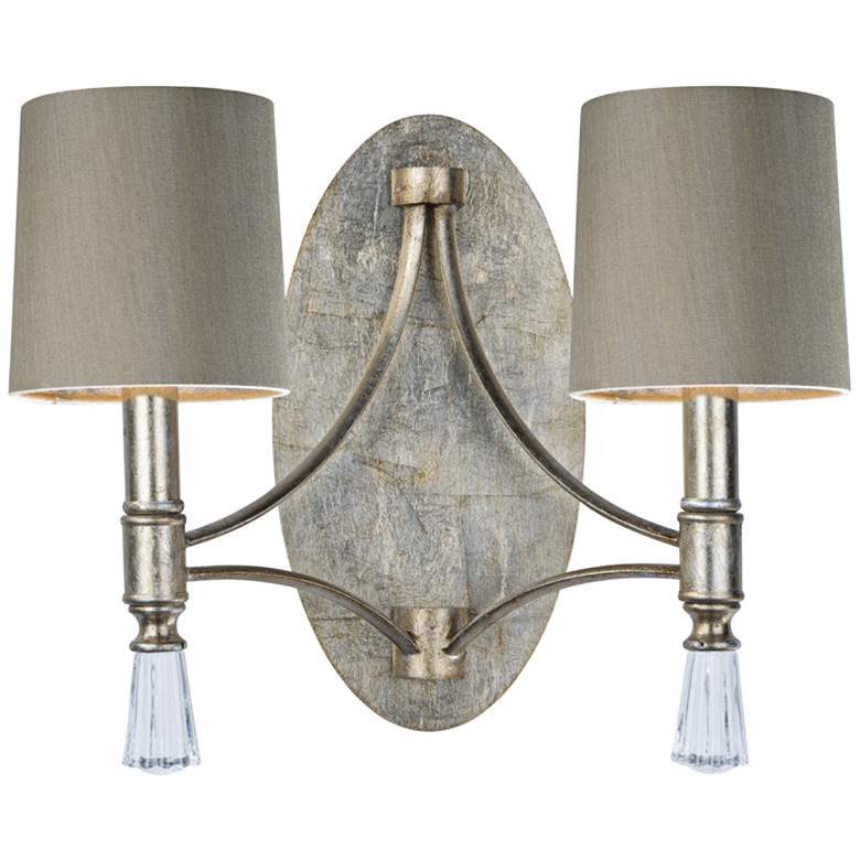 Image 1 Maxim Regal 13 inchH Silver Gold 2-Light Wall Sconce with Shades