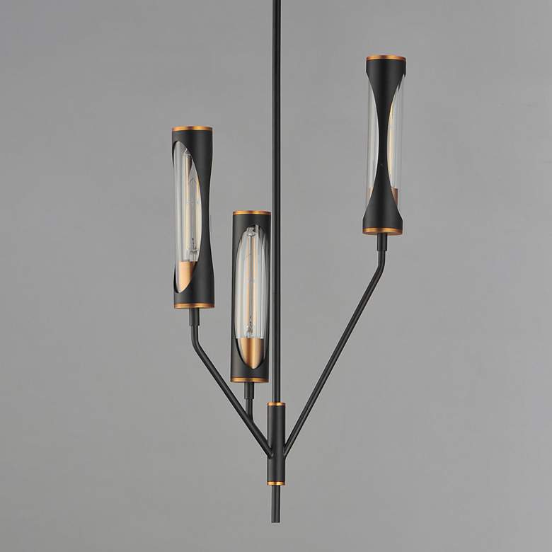 Image 2 Maxim Regent 14" Wide Black/Antique Brass 3-Light Pendant more views
