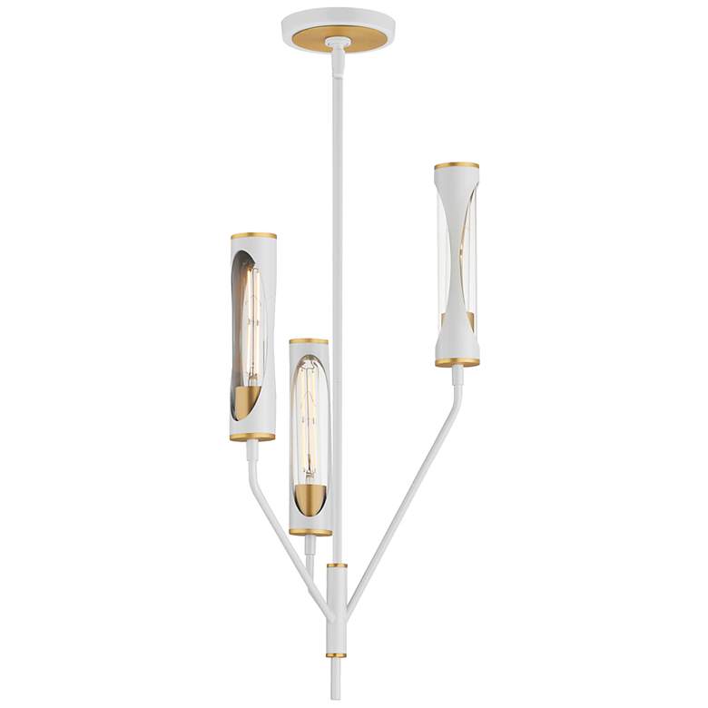 Image 1 Maxim Regent 14" Wide Light French Gray/Natural Aged Brass 3-Light Pen