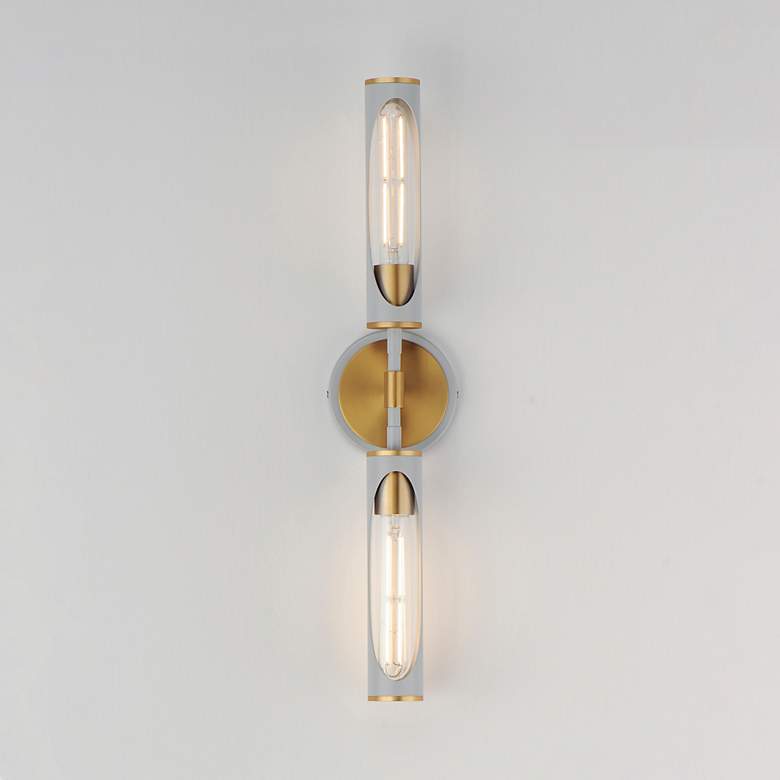 Image 2 Maxim Regent 24" Wide Light Gray/Natural Aged Brass 2-Light Bath Vanit more views