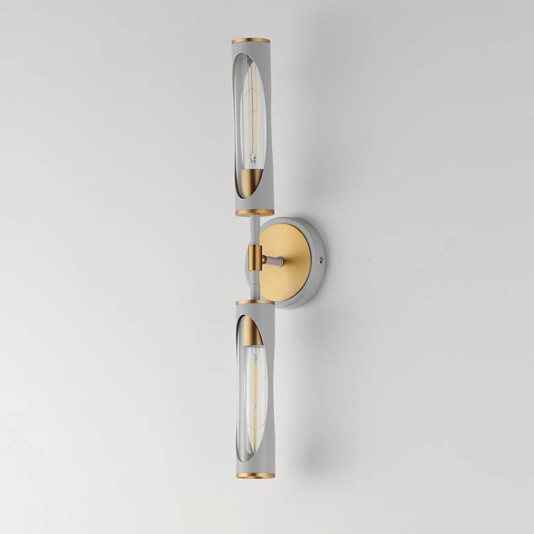 Image 3 Maxim Regent 24" Wide Light Gray/Natural Aged Brass 2-Light Bath Vanit more views