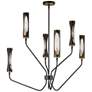 1_Maxim Regent 36" Wide Black/Antique Brass 6-Light Pendant