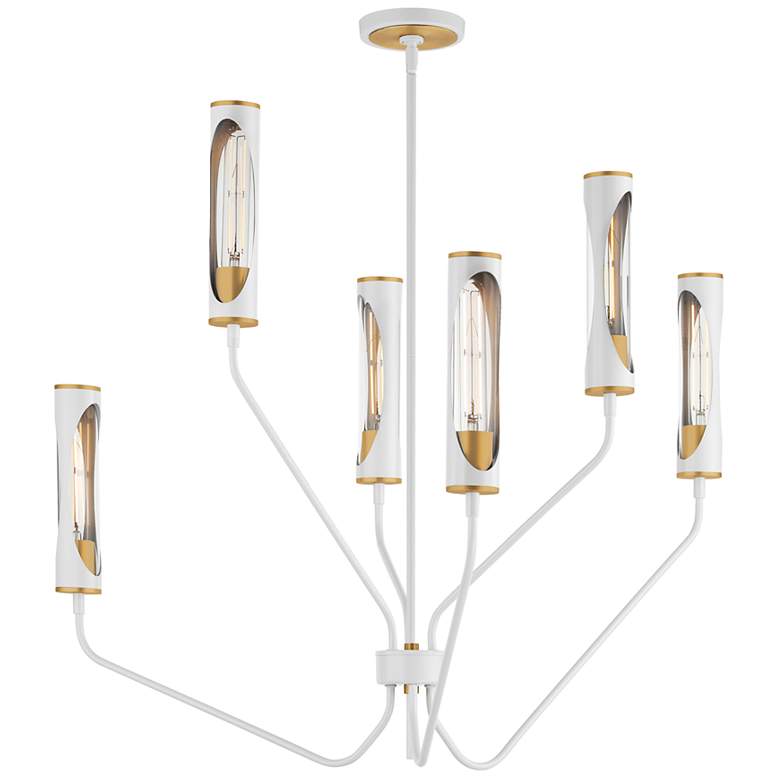 Image 1 Maxim Regent 36" Wide Light French Gray/Natural Aged Brass 6-Light Pen