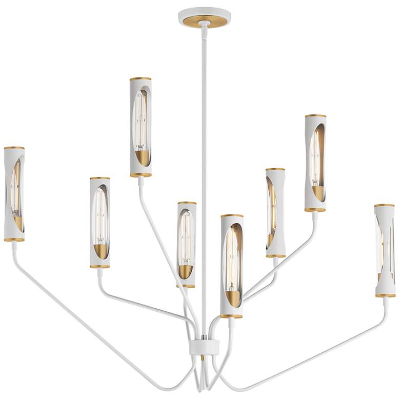 Image 1 Maxim Regent 40" Light French Gray/Natural Aged Brass 8-Light Chandeli