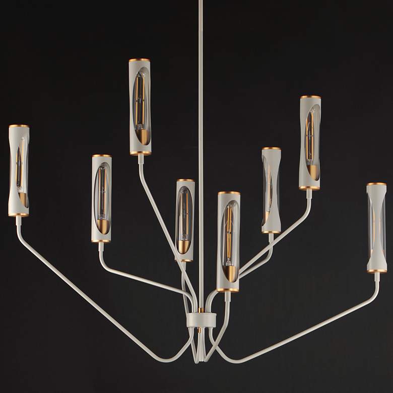 Image 2 Maxim Regent 40" Light French Gray/Natural Aged Brass 8-Light Chandeli more views