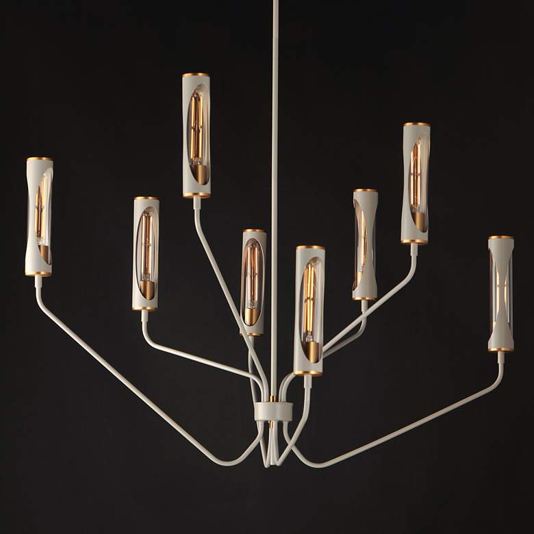 Image 3 Maxim Regent 40" Light French Gray/Natural Aged Brass 8-Light Chandeli more views