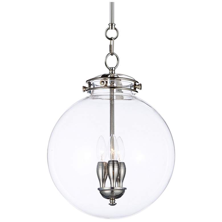 Image 1 Maxim Retro 14 inch Wide Polished Nickel 3-Light Pendant