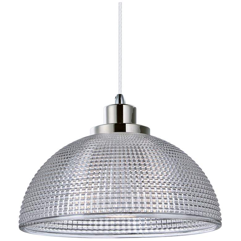 Image 1 Maxim Retro 9 3/4 inch Polished Nickel Dome LED Mini-Pendant