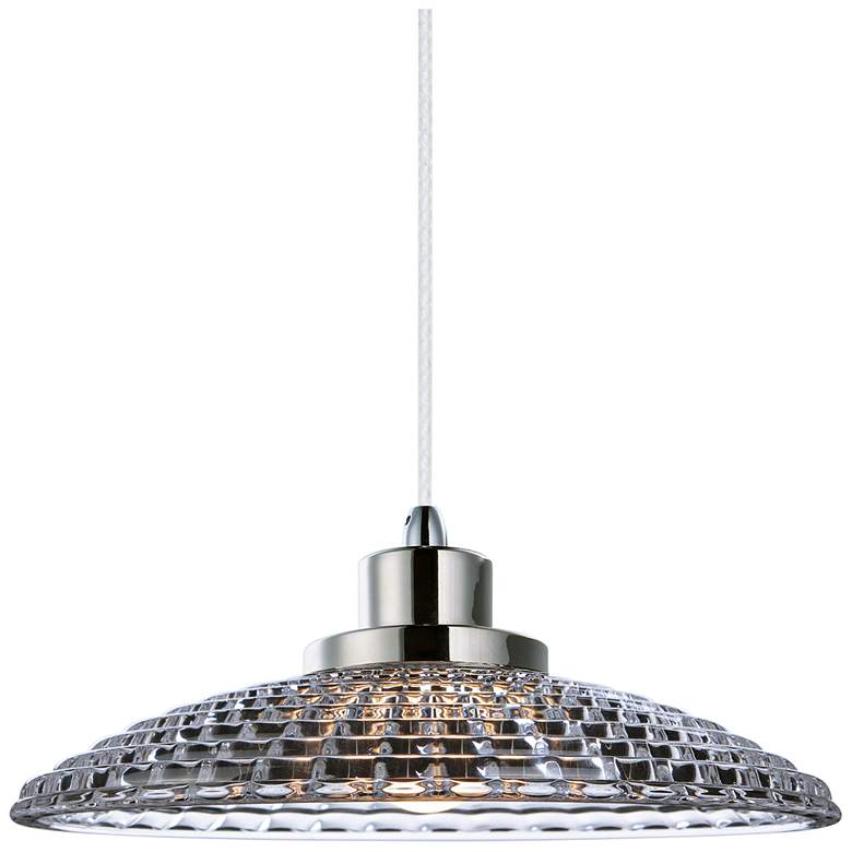 Image 1 Maxim Retro 9 3/4" Polished Nickel Saucer LED Mini-Pendant