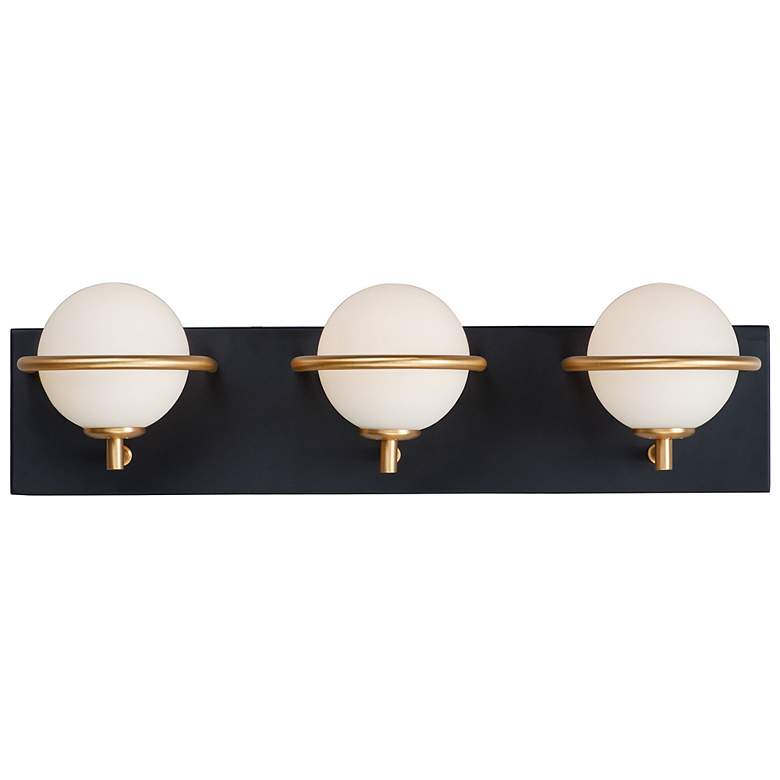 Image 2 Maxim Revolve 20 1/4"W Black and Gold 3-Light LED Bath Light