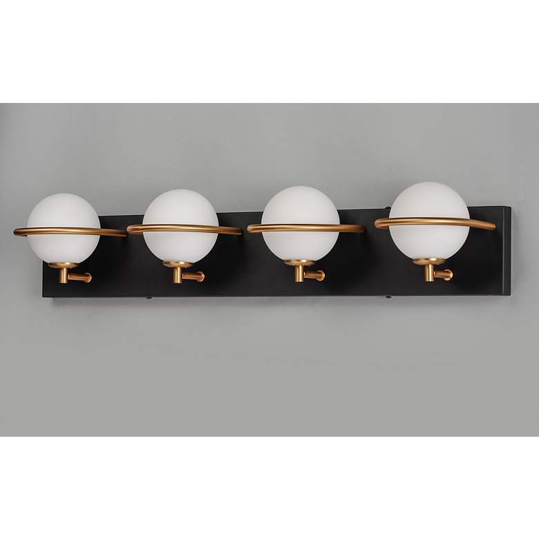 Image 2 Maxim Revolve 27 1/4"W Black and Gold 4-Light LED Bath Light more views