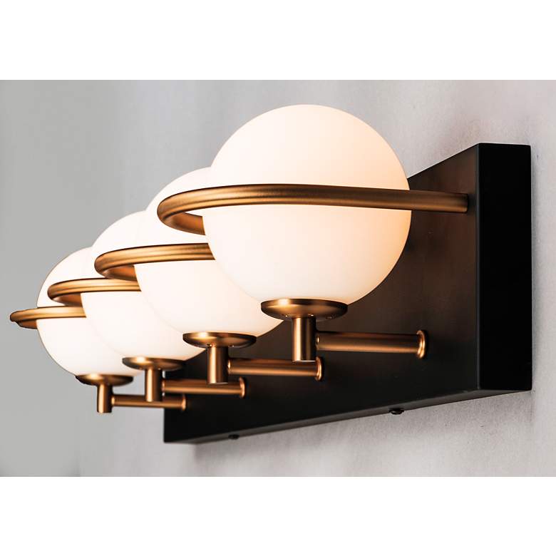 Image 4 Maxim Revolve 27 1/4"W Black and Gold 4-Light LED Bath Light more views