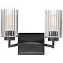1_Maxim Rigata 13 3/4" Wide Blakc 2-Light Wall Sconce