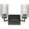 Maxim Rigata 13 3/4" Wide Blakc 2-Light Wall Sconce