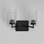 2_Maxim Rigata 13 3/4" Wide Blakc 2-Light Wall Sconce more views