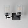 4_Maxim Rigata 13 3/4" Wide Blakc 2-Light Wall Sconce more views