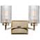 Maxim Rigata 13 3/4" Wide Satin Champagne 2-Light Wall Sconce