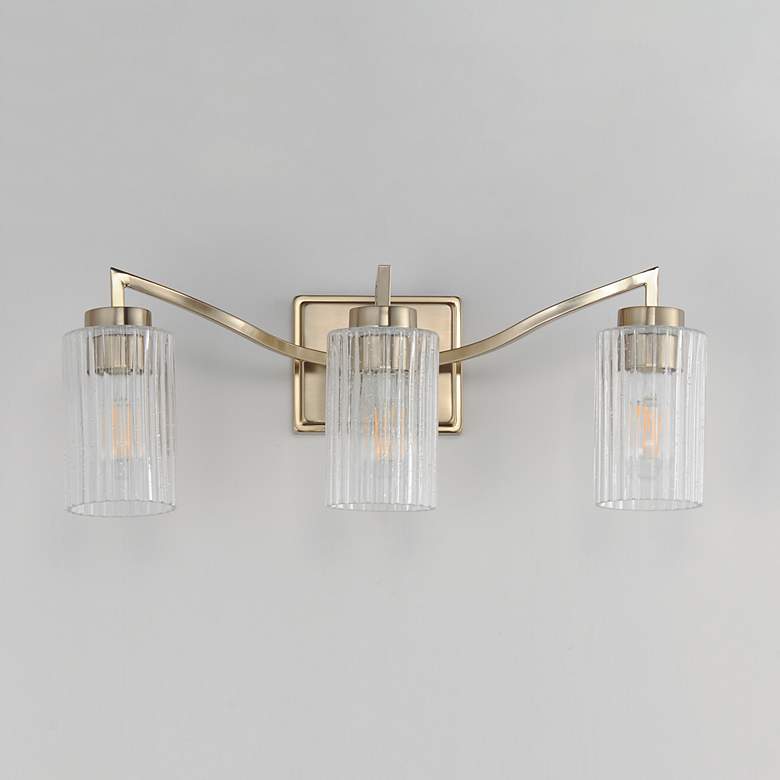 Image 2 Maxim Rigata 22 3/4" Satin Champagne 3-Light Bath Vanity more views