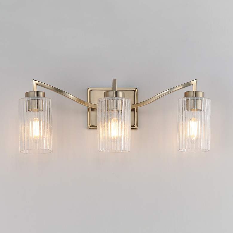 Image 3 Maxim Rigata 22 3/4" Satin Champagne 3-Light Bath Vanity more views