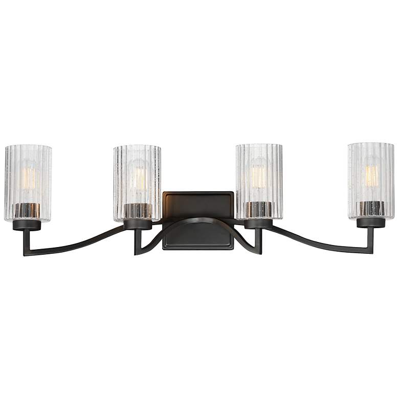 Image 1 Maxim Rigata 32 1/4" Black 4-Light Bath Vanity