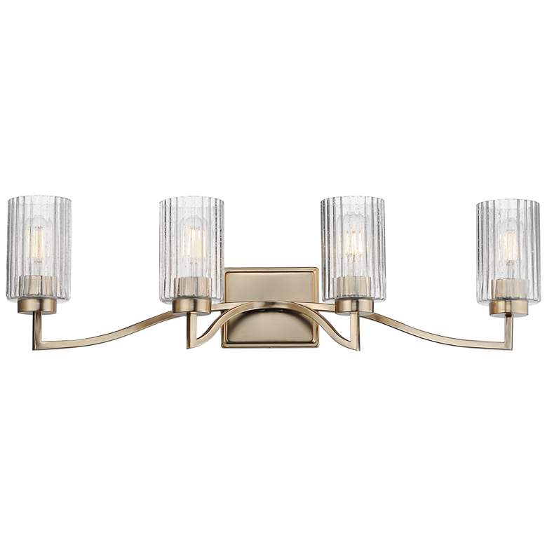 Image 1 Maxim Rigata 32 1/4" Satin Champagne 4-Light Bath Vanity