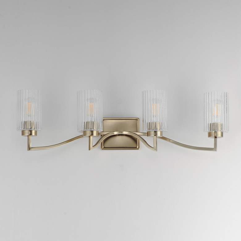 Image 2 Maxim Rigata 32 1/4" Satin Champagne 4-Light Bath Vanity more views