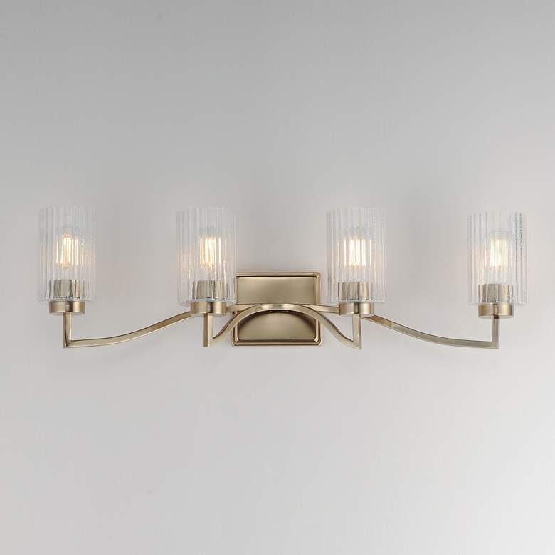 Image 3 Maxim Rigata 32 1/4" Satin Champagne 4-Light Bath Vanity more views