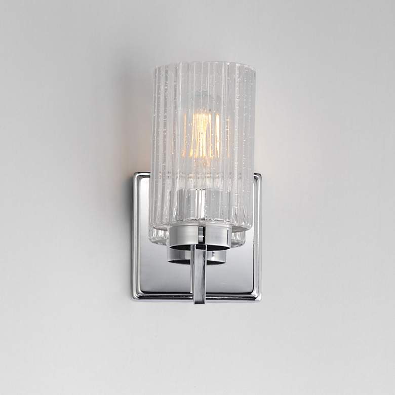 Image 3 Maxim Rigata 5" Wide Polished Nickel 1-Light Wall Sconce more views