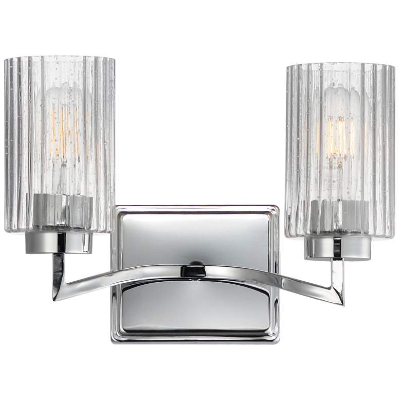 Image 1 Maxim Rigata 9 1/4" High Polished Nickel 2-Light Wall Sconce