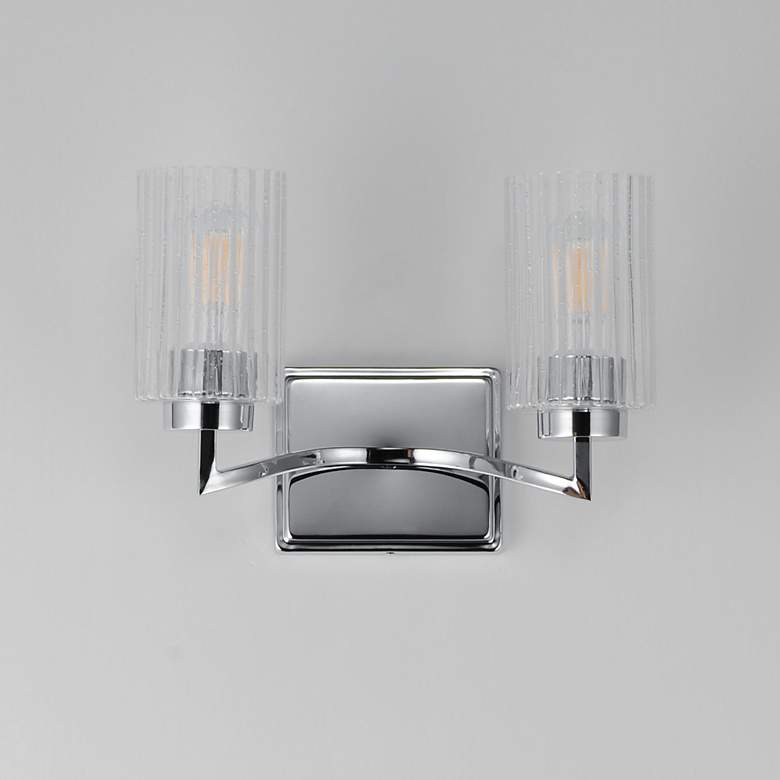 Image 2 Maxim Rigata 9 1/4" High Polished Nickel 2-Light Wall Sconce more views