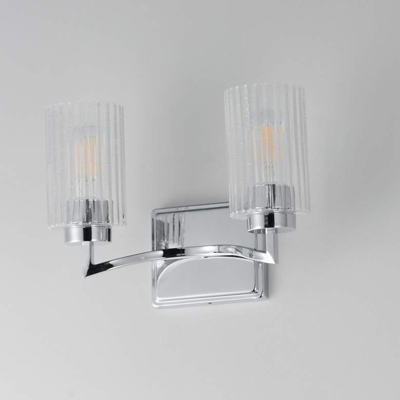 Image 4 Maxim Rigata 9 1/4" High Polished Nickel 2-Light Wall Sconce more views
