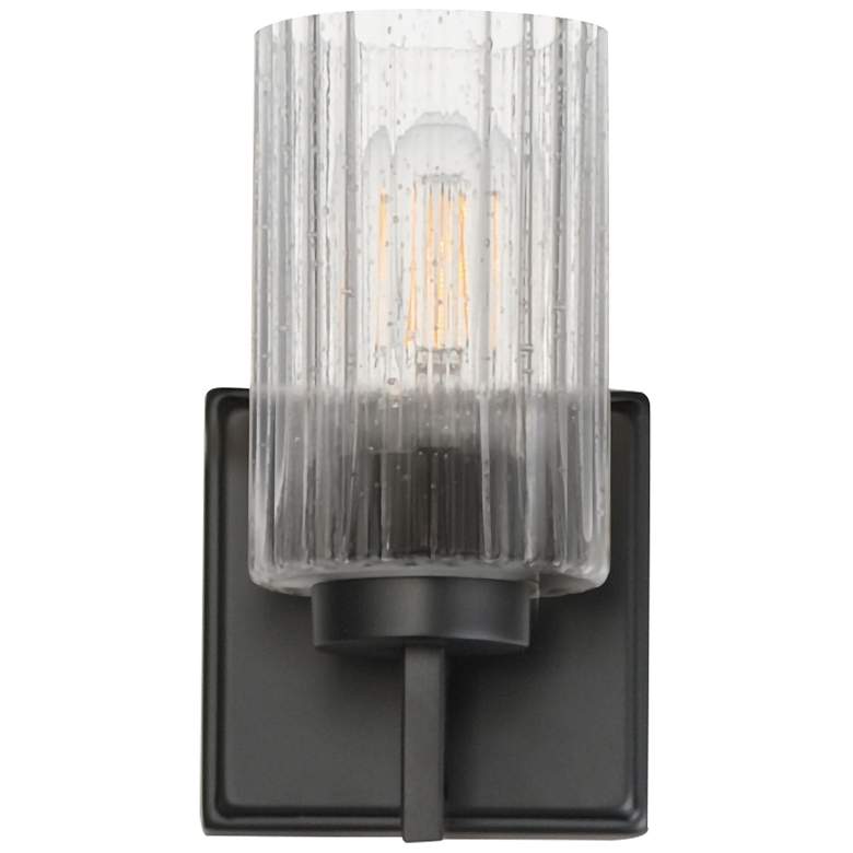 Image 1 Maxim Rigata 9" High Black 1-Light Wall Sconce