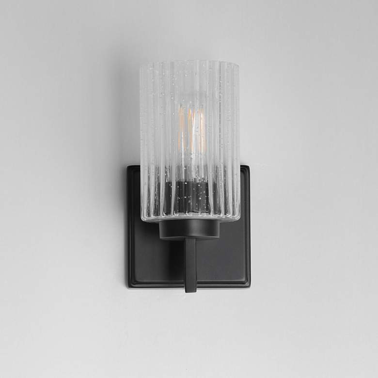 Image 2 Maxim Rigata 9" High Black 1-Light Wall Sconce more views