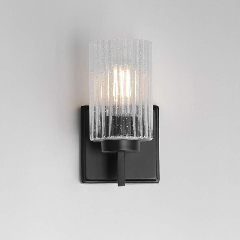 Image 3 Maxim Rigata 9" High Black 1-Light Wall Sconce more views