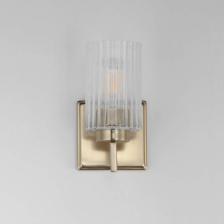 Image 3 Maxim Rigata 9" High Satin Champagne Wall Sconce more views