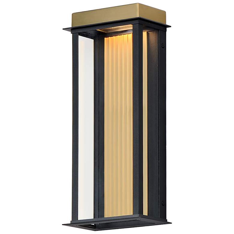 Image 2 Maxim Rincon 16" High Black and Gold Outdoor LED Wall Light