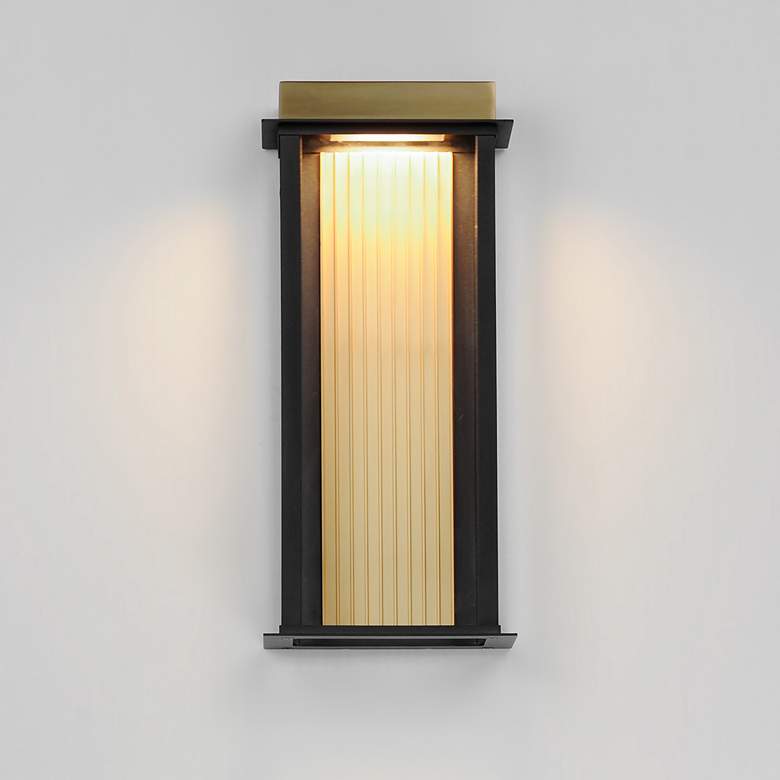 Image 5 Maxim Rincon 16" High Black and Gold Outdoor LED Wall Light more views